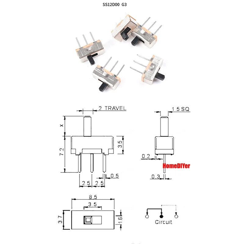 Miniature Slide Switch SS SK Series — 2/3 Position, 3–8 Pin Toggle Switches