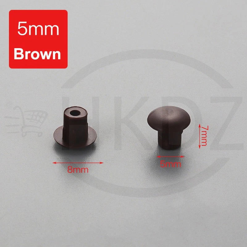 Plastic Screw Caps Covers 5–40mm – Push-in Furniture Hole Plugs, Black, White, Brown