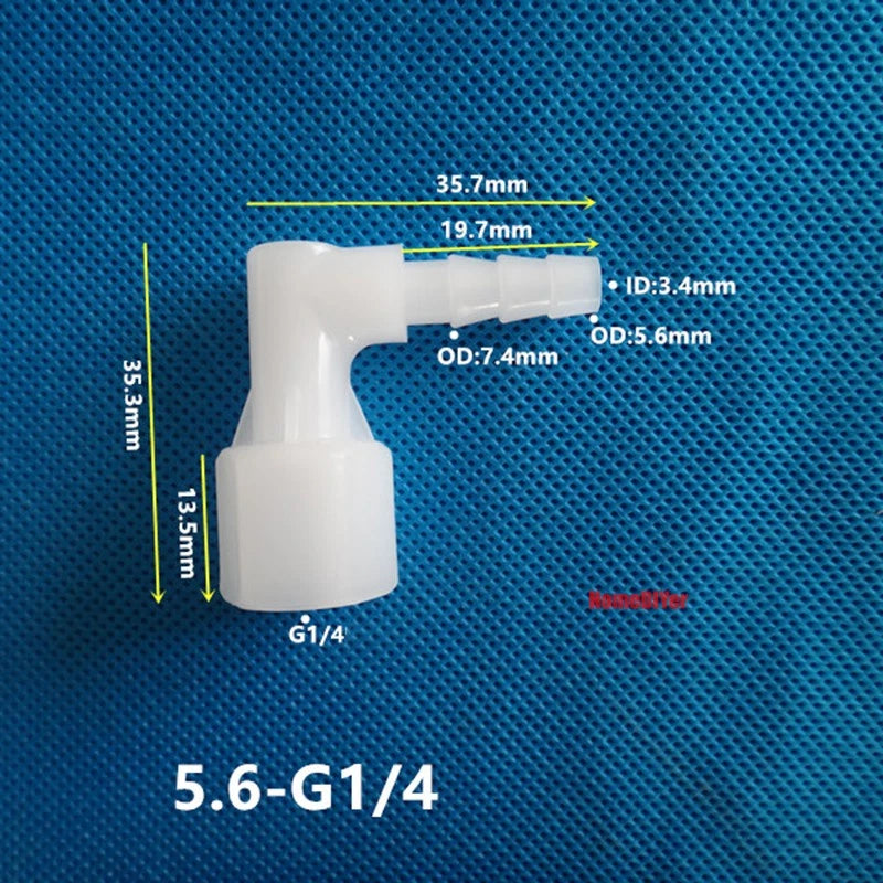 90° Elbow Plastic Female Thread Barbed Connectors Pipe Hose Water Reducer Joiner