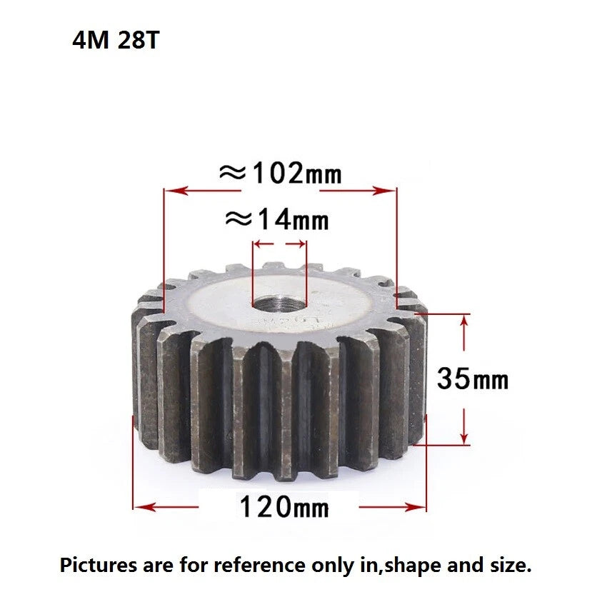 45# Steel 4Mod 10T-80T Spur Gears Thickness 35mm Motor Pinion Transmission Gear