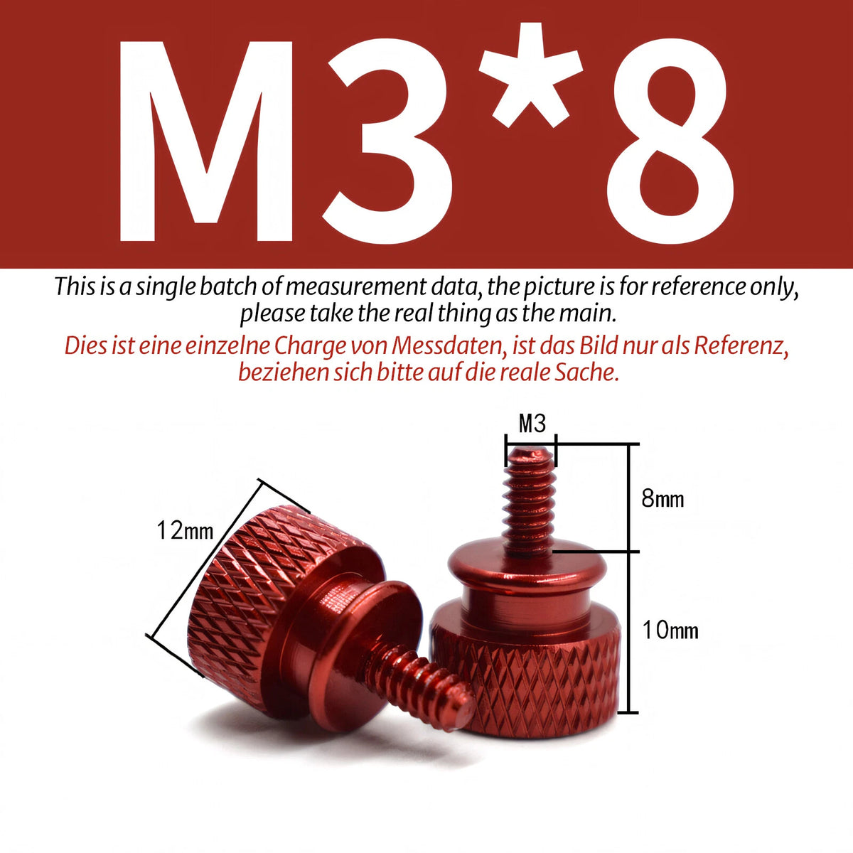 M3 Knurled Thumb Screws – Colorful Aluminum Alloy Hand-Tighten Grip Bolts