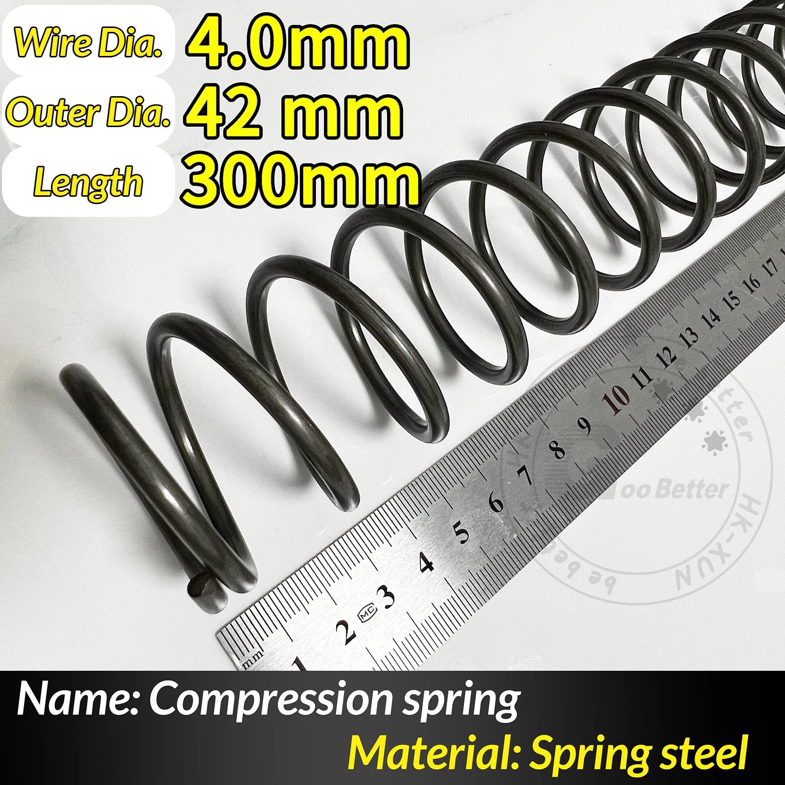 Compression Spring Pressure Springs, Wire Dia 4-5mm, OD 20-80mm, Length 300mm
