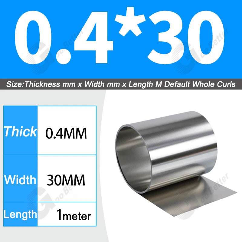 1 Meter 304 Stainless Steel Band SUS304 Sheet Foil Plate Strip Thick 0.01mm-1mm