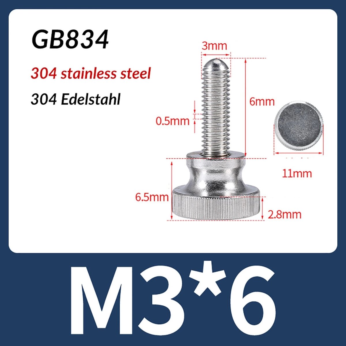 A2 Stainless Steel Knurled Thumb Screws – M2 to M10, Hand Turn Knob Bolts, 4 - 60mm Lengths - HomeDIYer
