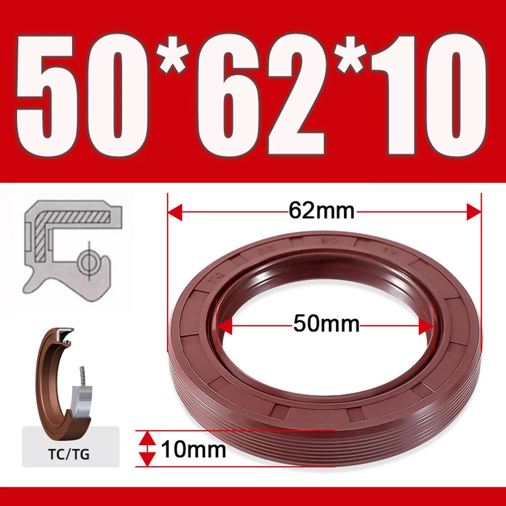 TC/TG Dual Lip FKM Oil Seal — Metric Rotary Shaft Sealing Ring, ID 25–50mm
