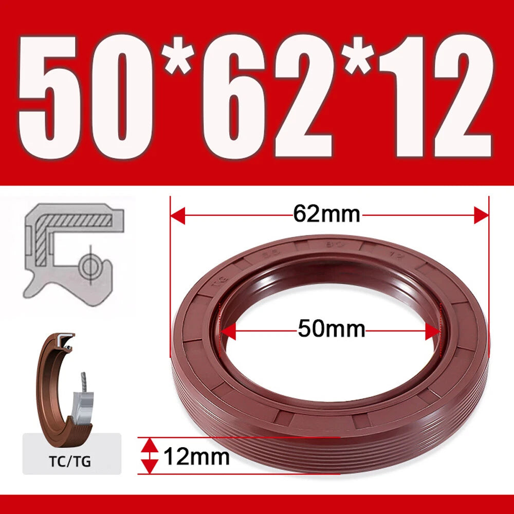 TC/TG Dual Lip FKM Oil Seal — Metric Rotary Shaft Sealing Ring, ID 25–50mm