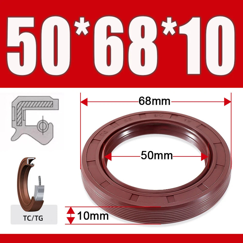 TC/TG Dual Lip FKM Oil Seal — Metric Rotary Shaft Sealing Ring, ID 25–50mm