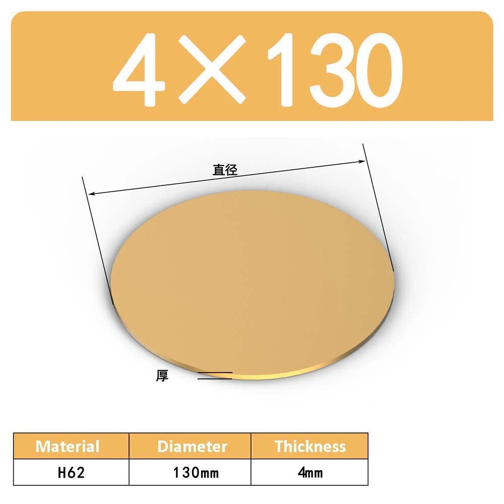 H62 Solids Brass Discs Blanks Metal Round Sheets OD 10mm-300mm Thick 0.3mm-4mm