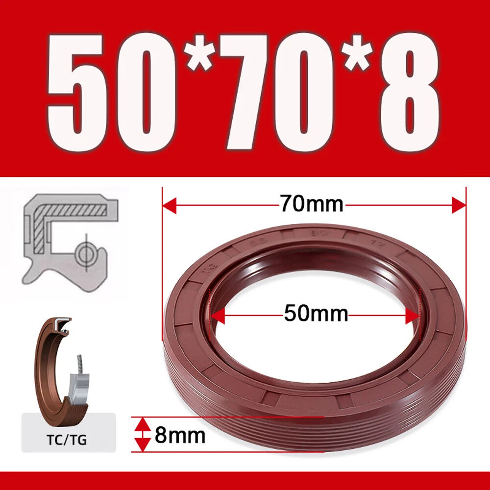 TC/TG Dual Lip FKM Oil Seal — Metric Rotary Shaft Sealing Ring, ID 25–50mm