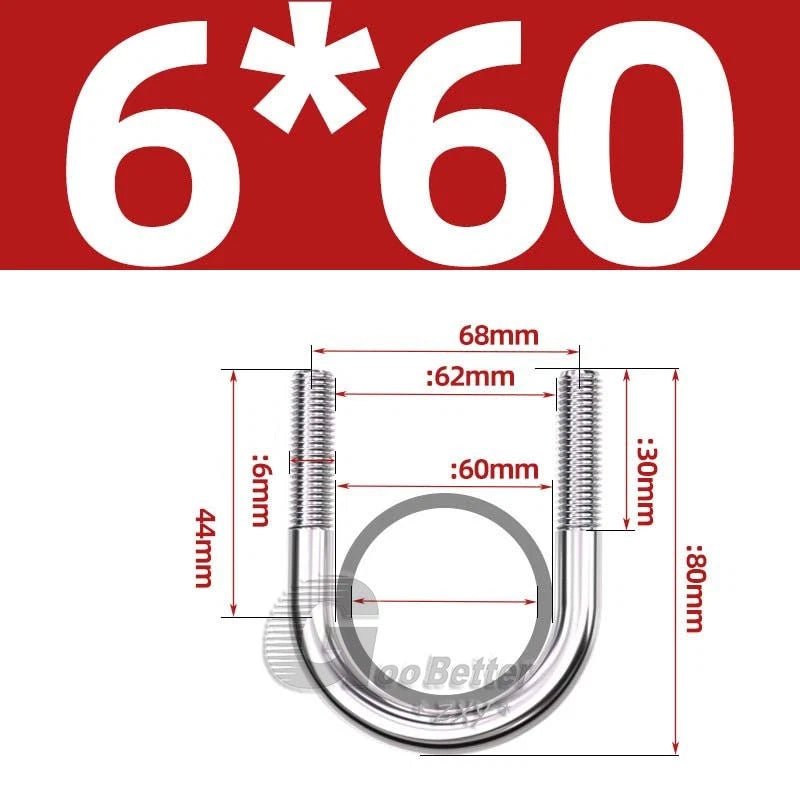 Square U - Bolts Stainless Steel — M6 to M24 | 304 A2 & 316 A4 Marine Grade - HomeDIYer