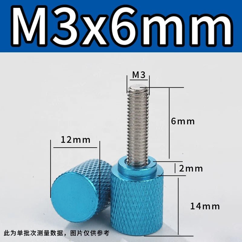 M3 Knurled Thumb Screws – Colored Anodized Aluminum, 6mm to 100mm, 10 Colors - HomeDIYer