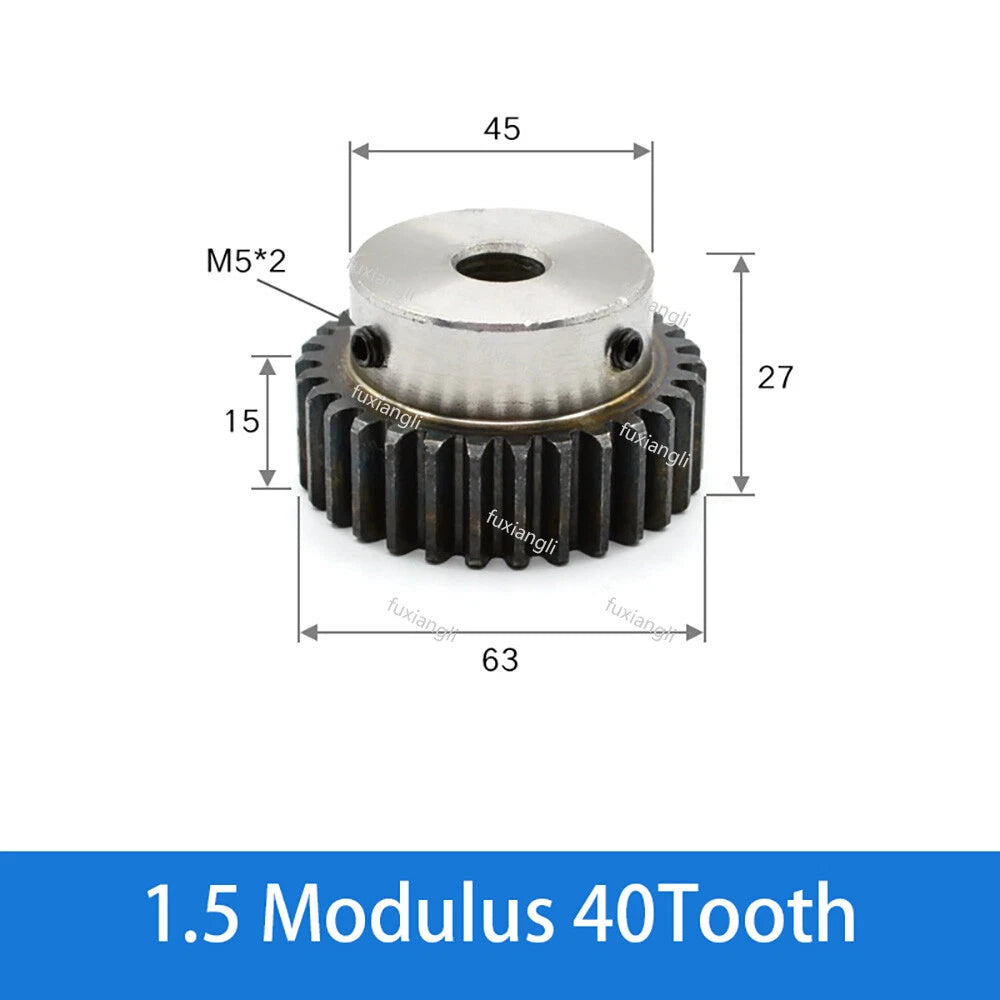1.5 Modulu 12T-40T Spur Gears pitch 4.71mm 45# Steel With Step Pinion Motor Gear
