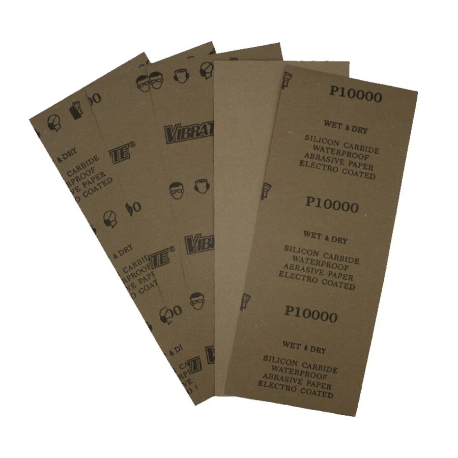 93x230mm Silicon Carbide Wet & Dry Sandpaper — P60 to P10000 Grit Waterproof Paper Sheets for Metal Wood Auto