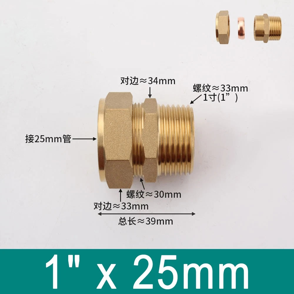 Brass Compression Ferrule Fittings with Male Thread for Copper Tube