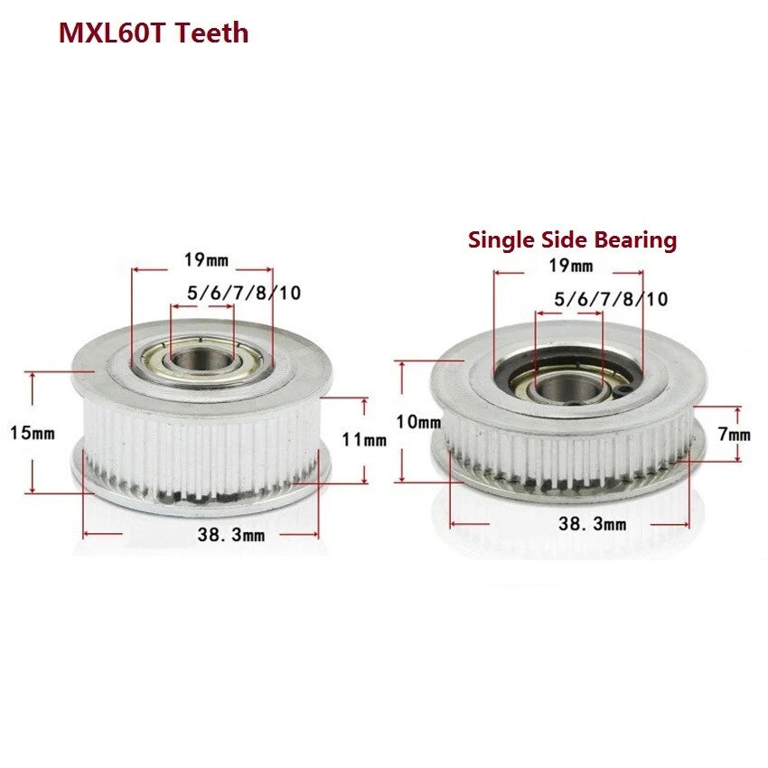 MXL Timing Belt Drive Tensioner Pulley Smooth Tooth/Toothed Idler Width 7/11mm