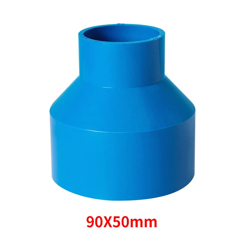 PVC Pipe Reducing Plumbing Concentric Connector 25-90mm Coupling Fittings Blue