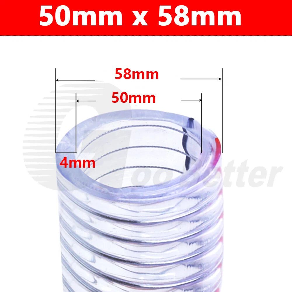 Food Grade Clear PVC Braided Hose Pipe — Wire Reinforced, Heavy Duty Air Water Fuel