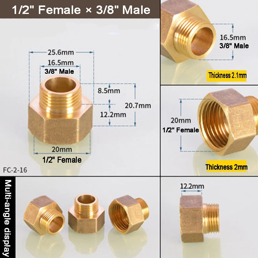 Brass BSP Reducing Bush — Male × Female Straight Pipe Fitting