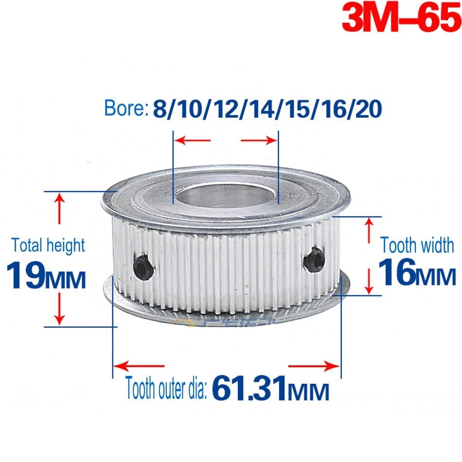 3M Timing Belt Pulley 12T-120T Synchronous Wheel Sprocket For 15mm Width Belt