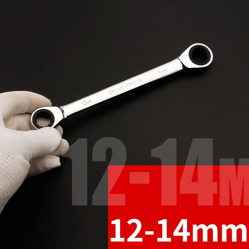 Ratchet Spanner Combination Double-End Metric Wrench Mirror Polished 6mm~24mm