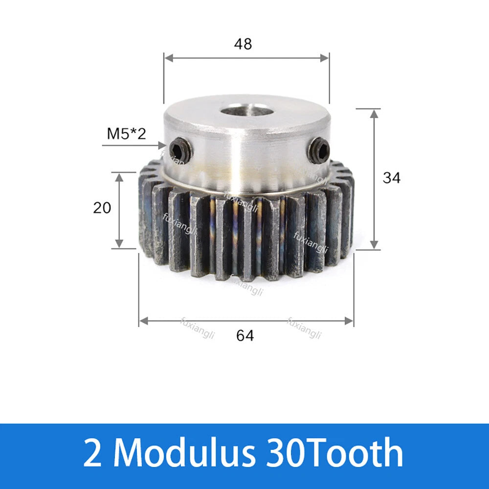 2 Mod 12-40Tooth Spur Gears pitch 6.28mm 45# Steel With Keyway Pinion Motor Gear