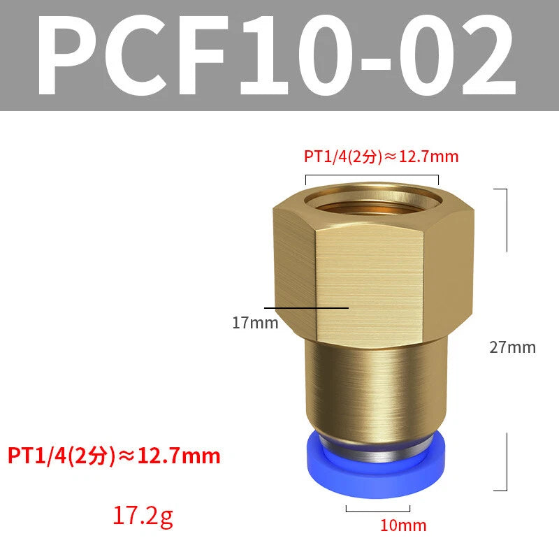 Pneumatic Push In Fitting Female Stud Straight Air Hose Inline Connector Line