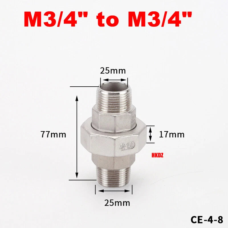 BSP Reducing Fittings 304 Stainless Steel Male Female Adaptor Straight Nipples