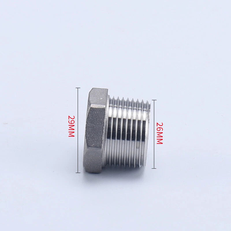 BSP Male Stainless Steel Countersunk End Plug — Internal Hex, 1/4" to 2"