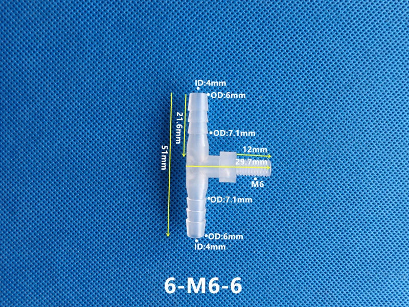 T-Type Plastic Pipe Fitting – Male Thread Barbed Tee Hose Connector (G & M Thread)