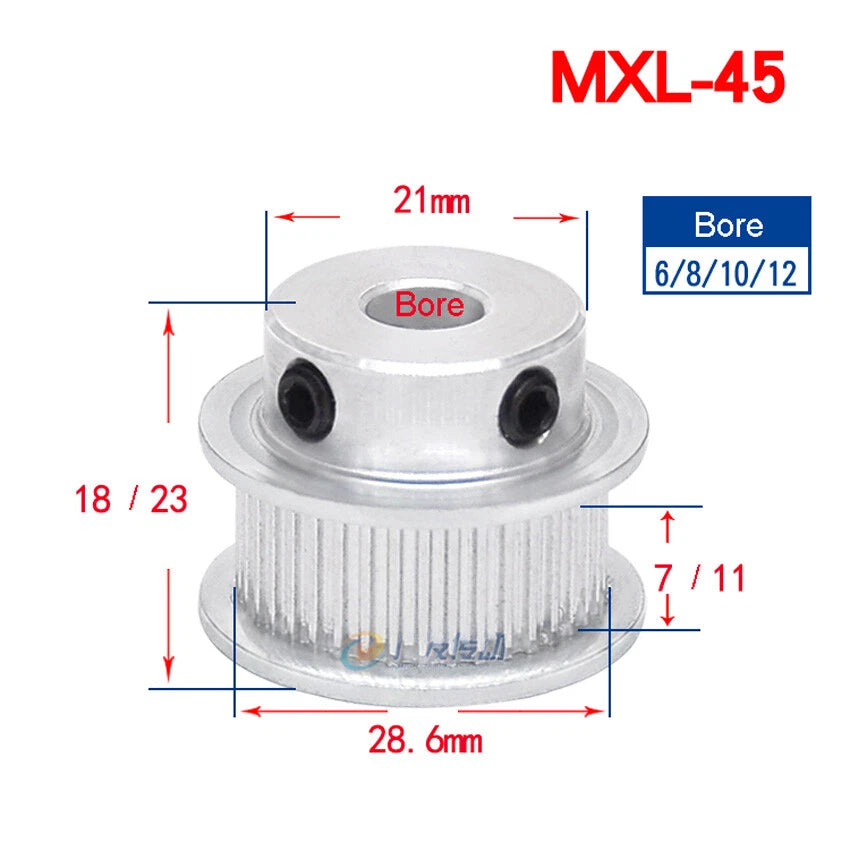 MXL 14-160Teeth Timing Belt Pulleys Pitch 2.032mm With Step For 10mm Width Belt