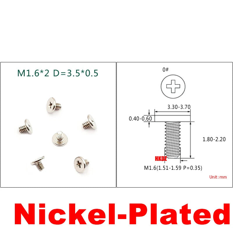 M1.6 M1.7 Phillips Thin Flat Head Machine Screws – Stainless Steel & Zinc Coated