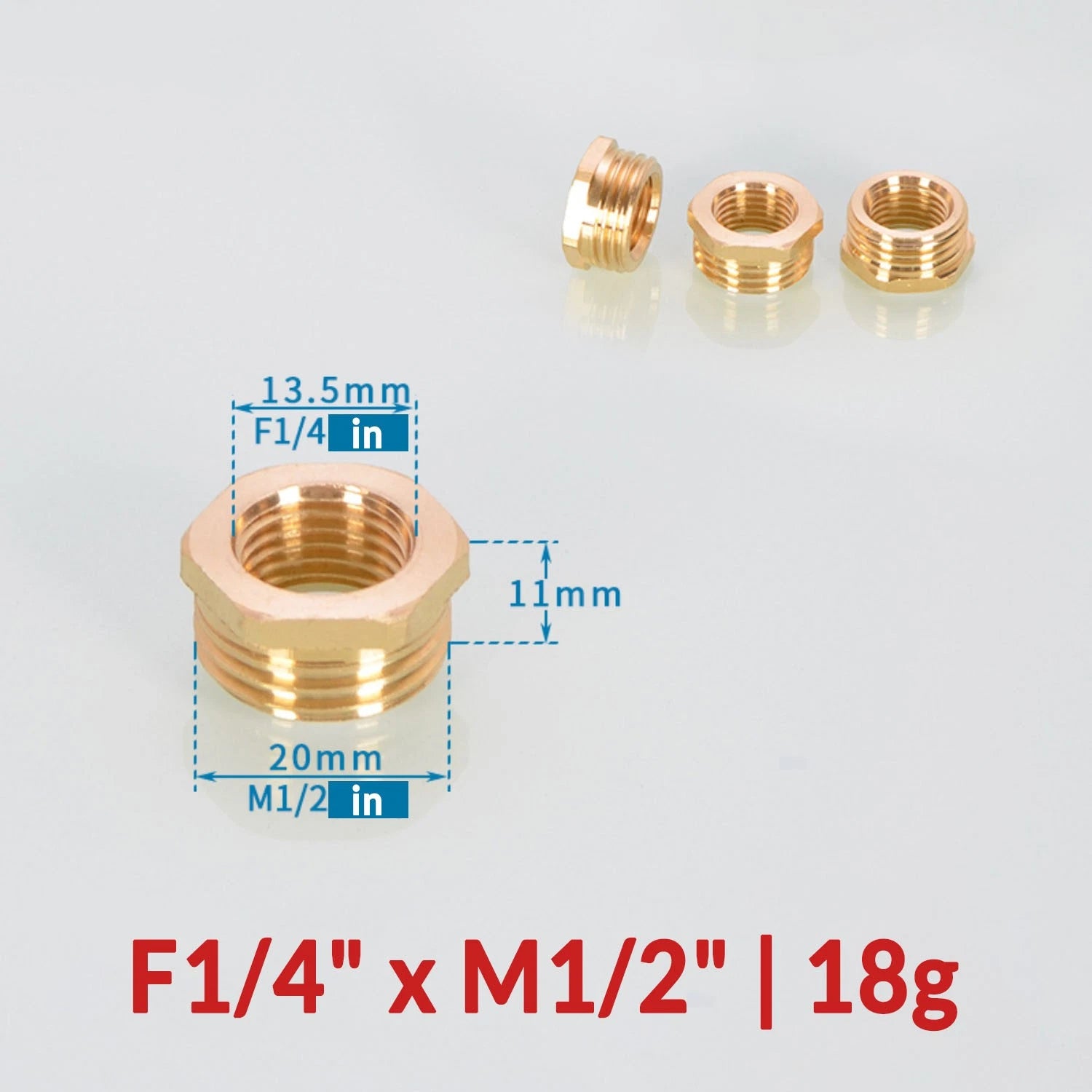 BSP Brass Reducing Hexagon Bush — Male to Female Thread Pipe Fittings