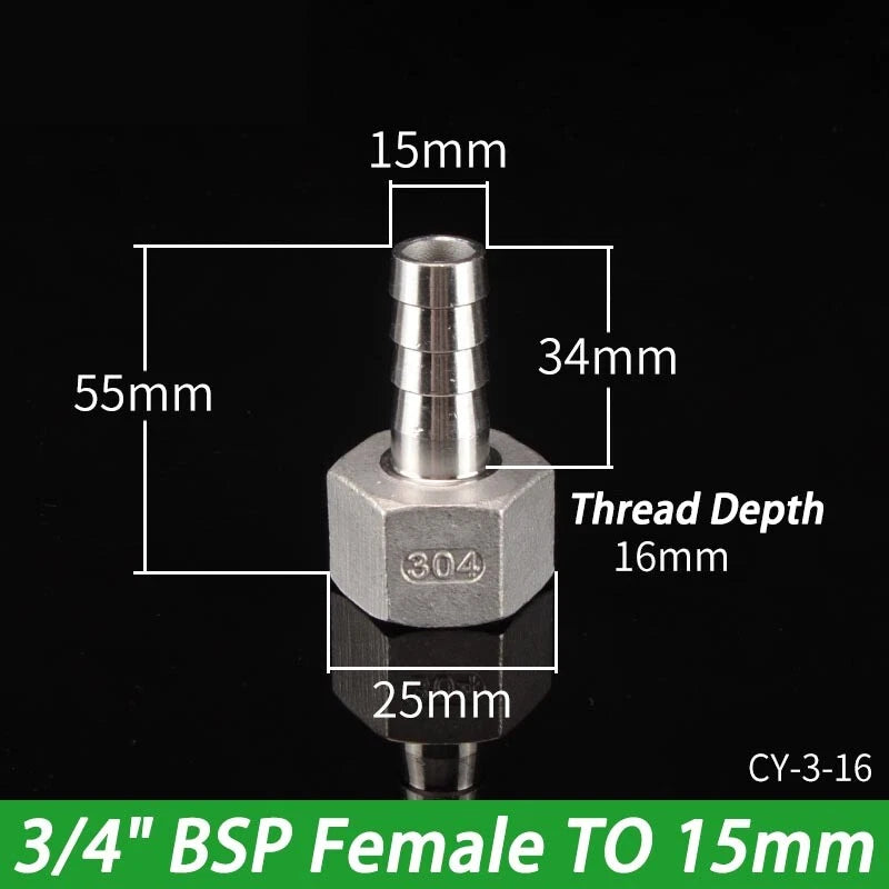 Stainless Steel Hosetails,Bsp Thread Hose Tail Barb Connector 1 8-1" Female Male