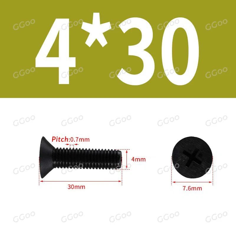 Nylon Countersunk Phillips Screws M2.5–M8, PA66 Non-Conductive Corrosion-Free
