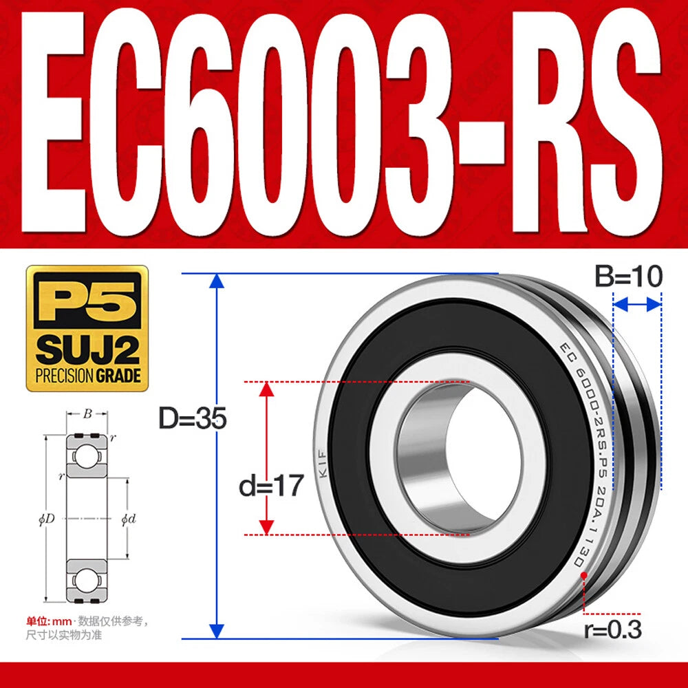Non-Slip Ball Bearings EC6000/EC6200 Series High Speed Bearings 6000 6201~6206ZZ