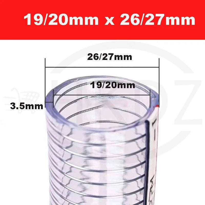 Wire Reinforced Clear PVC Hose Pipe — Heavy Duty, Flexible, Water Air Fuel