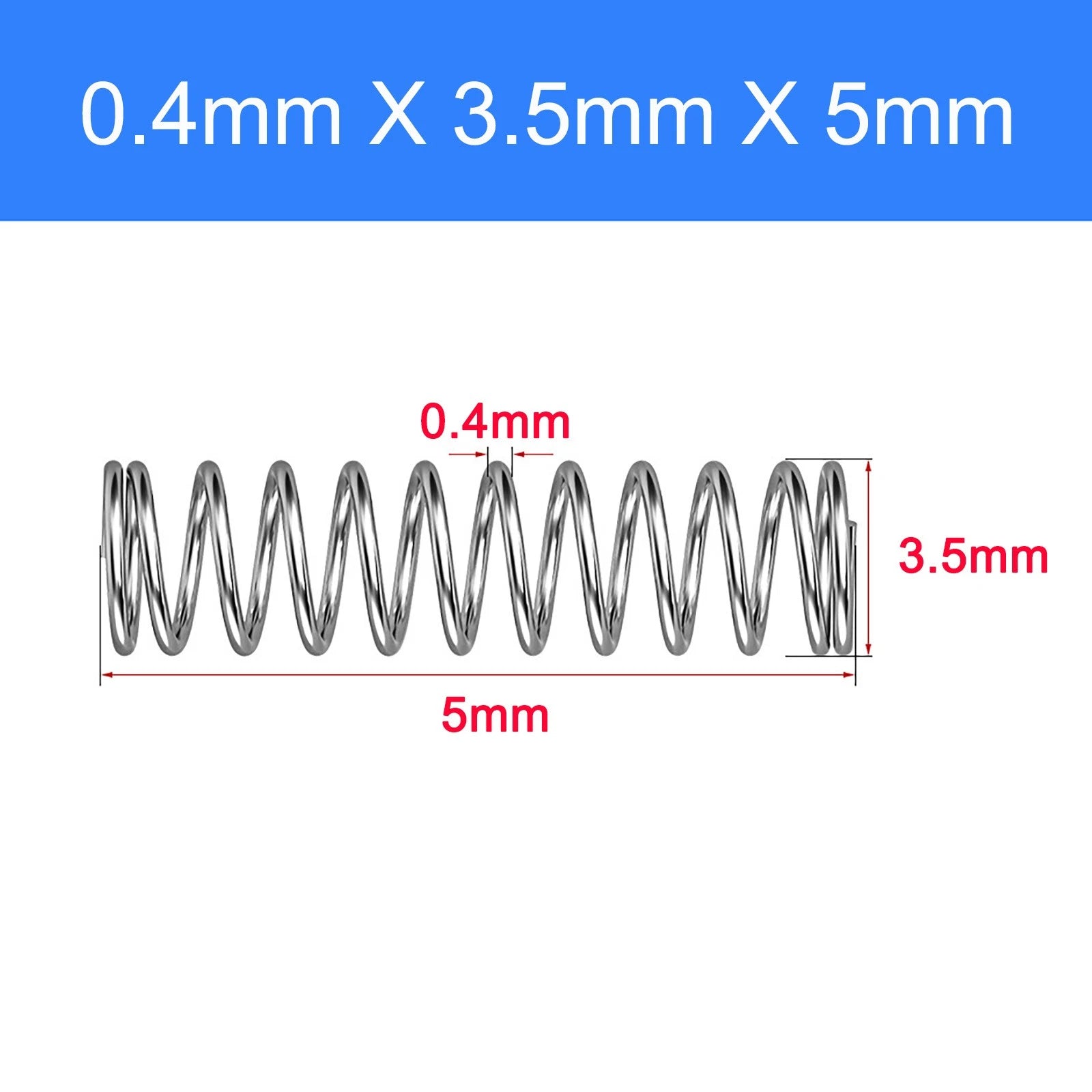 Micro Compression Spring Stainless Steel 0.4mm Wire Small Tiny Miniature Repair