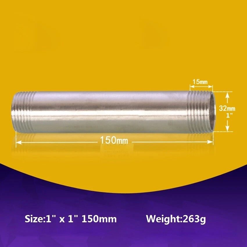 Stainless Steel BSP Male Threaded Double Nipple Pipe Extension Fitting | 1/2" 3/4" 1"