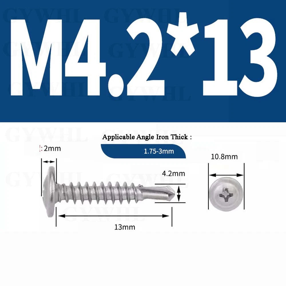 M4.2 M4.8 Self Drilling Wafer Head Screws – Steel & Stainless for Sheet Metal