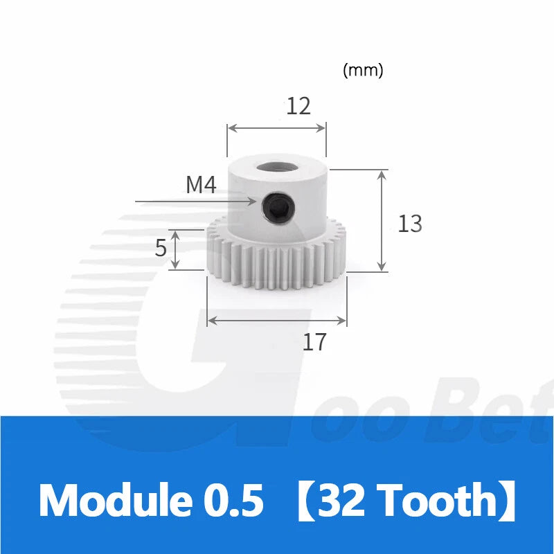 Module 0.5/1/1.5 Precision Spur Gear Aluminium 12-60 Tooth Motor Pinion with Hub