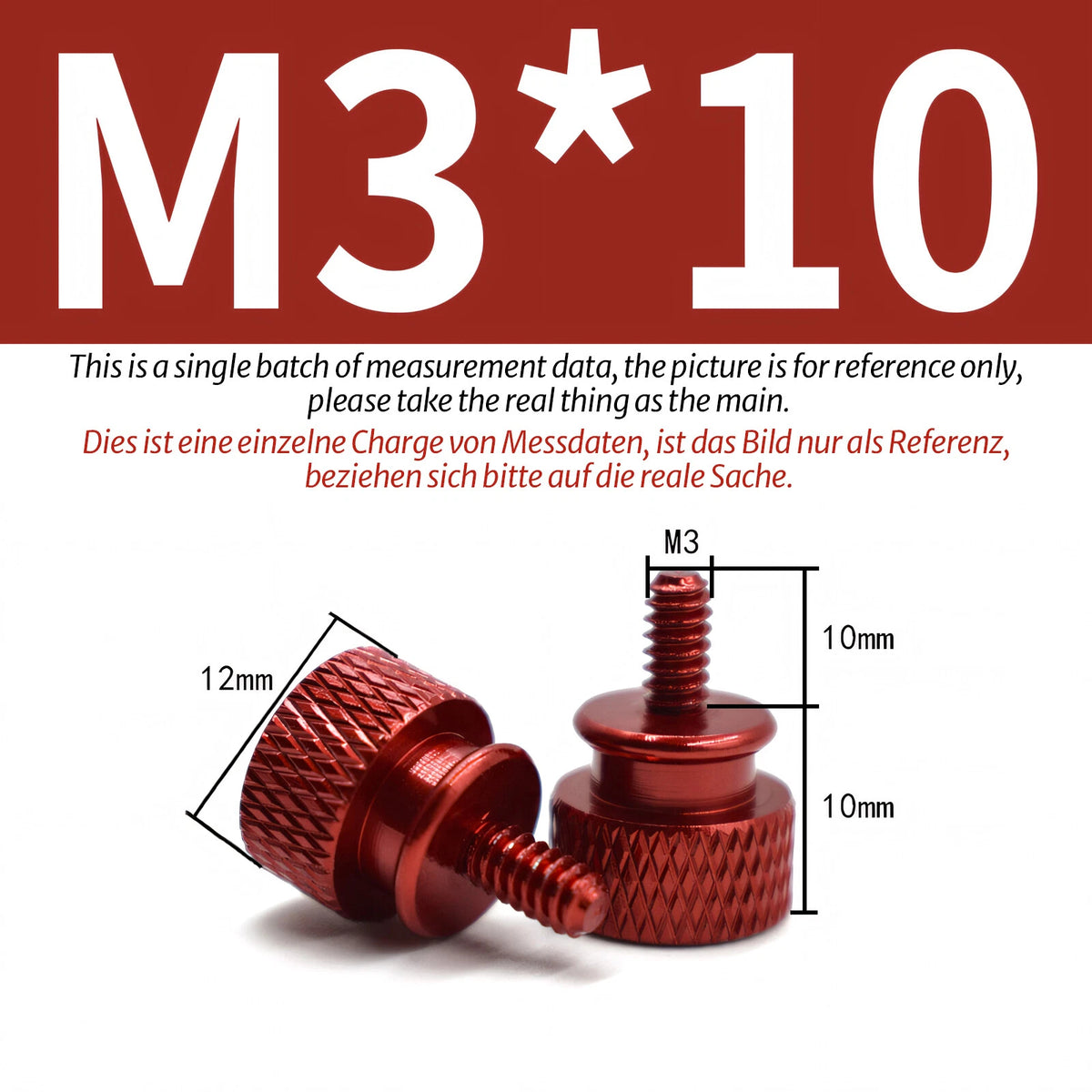 M3 Knurled Thumb Screws – Colorful Aluminum Alloy Hand-Tighten Grip Bolts