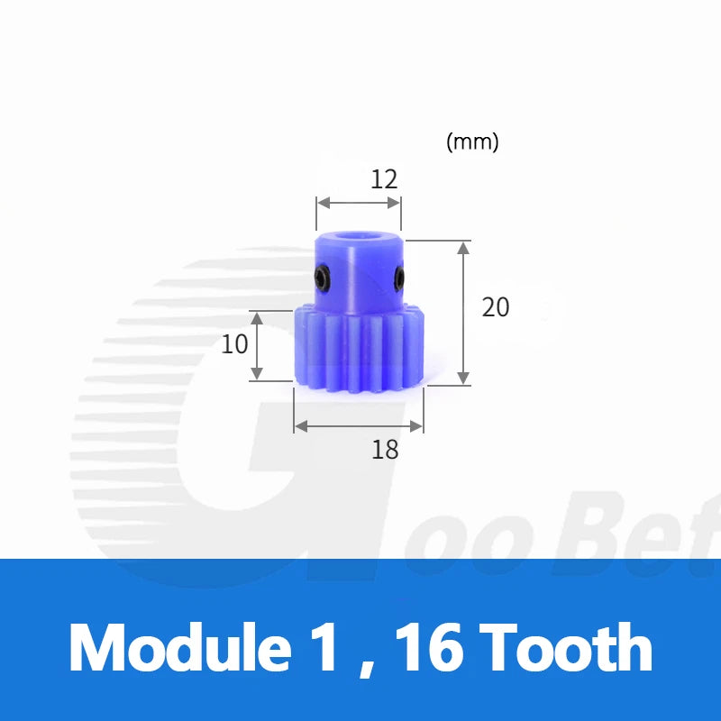 Mod 1/1.5/2 Precision Spur Gear Pinion 15-120 Tooth with Step Bore 4-16mm Nylon