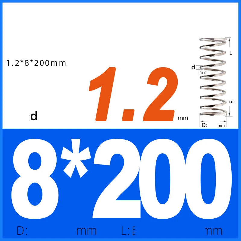 Compression Spring 1.2mm Wire Dia 8mm - 13mm OD Small Pressure Springs