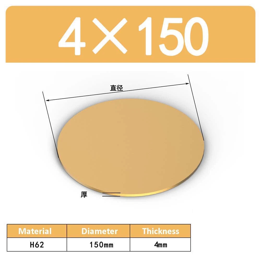 H62 Solids Brass Discs Blanks Metal Round Sheets OD 10mm-300mm Thick 0.3mm-4mm
