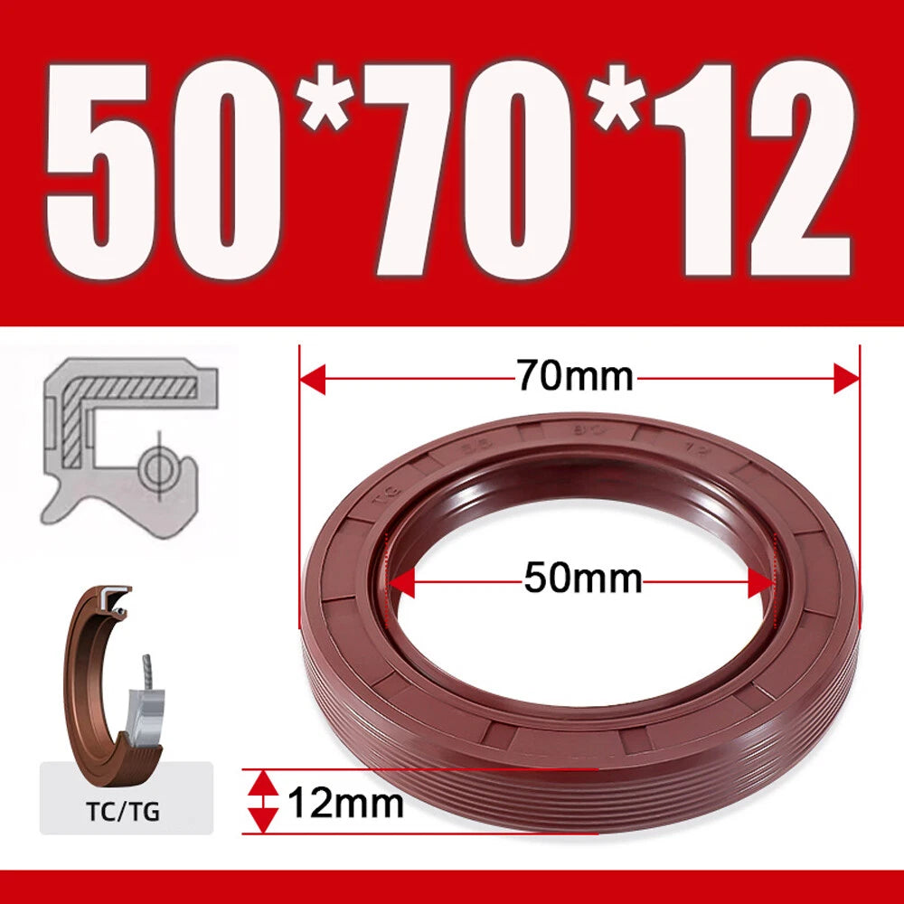 TC/TG Dual Lip FKM Oil Seal — Metric Rotary Shaft Sealing Ring, ID 25–50mm