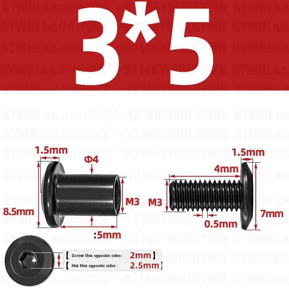 Metric Furniture Connector Bolts with End Cap Nuts — Stainless Steel M2 to M10