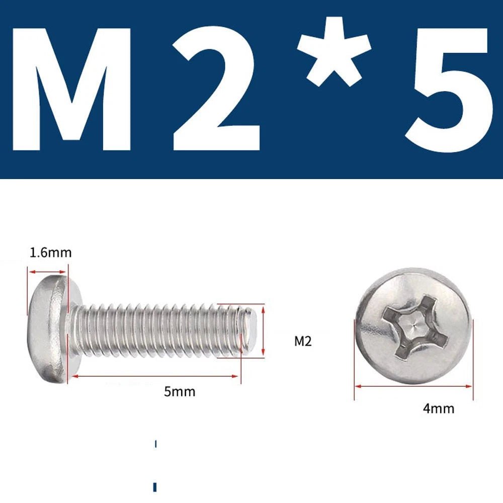 Phillips Pan Head Machine Screws — A4 Marine Grade Stainless Steel, DIN 7985 (M1.6–M10) - HomeDIYer