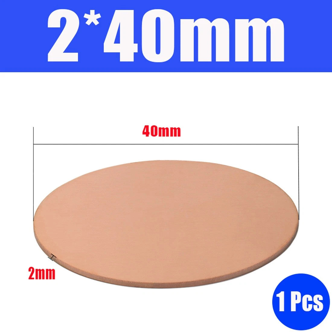 Thick 1.6-6mm Solid 99% Pure Copper Blanks Discs Ø 10-300mm Round Plate Metal