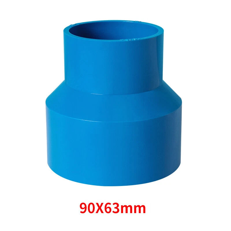 PVC Pipe Reducing Plumbing Concentric Connector 25-90mm Coupling Fittings Blue