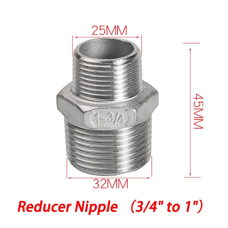 BSP 304 Stainless Steel Pipe Fittings — Elbow, Tee, Nipple, Cross, Bush, Cap (1/2" & 3/4")